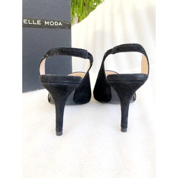 Pelle Moda Black Suede Strap Sandals Size 7 - Picture 5 of 9